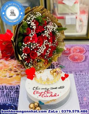 Combo Bánh Kem Và Hoa Tươi 18